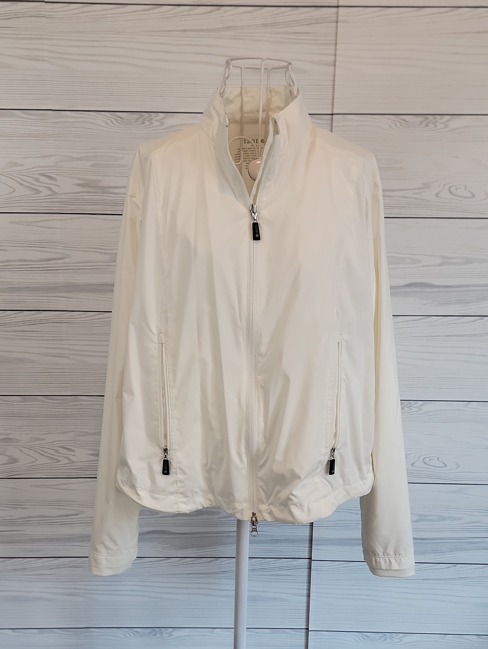 Izod Jacket Performance Wear Full Zip - White Womens Size M